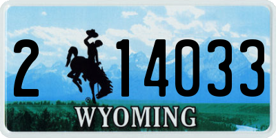 WY license plate 214033