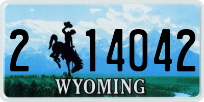 WY license plate 214042