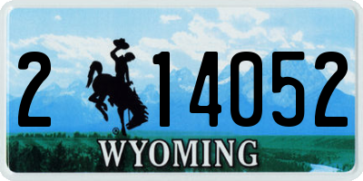 WY license plate 214052