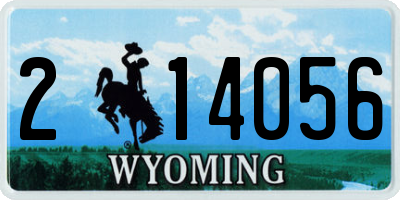 WY license plate 214056