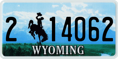 WY license plate 214062