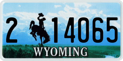 WY license plate 214065