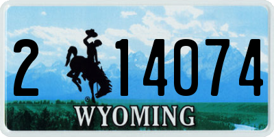 WY license plate 214074