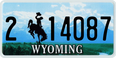 WY license plate 214087