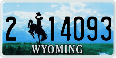 WY license plate 214093