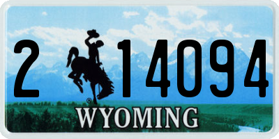 WY license plate 214094