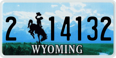 WY license plate 214132