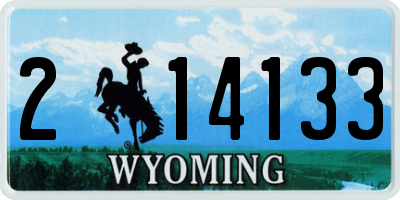 WY license plate 214133
