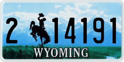 WY license plate 214191