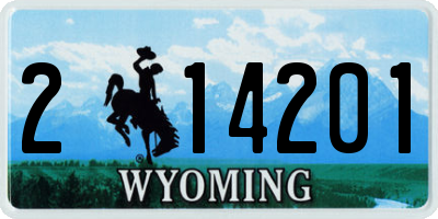 WY license plate 214201