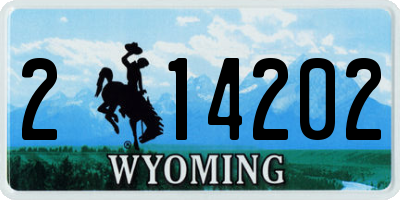 WY license plate 214202