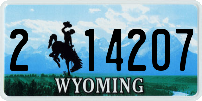 WY license plate 214207