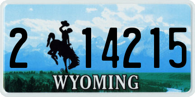 WY license plate 214215