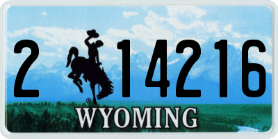 WY license plate 214216