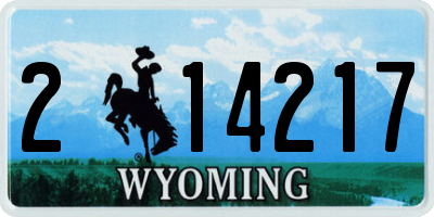 WY license plate 214217