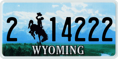 WY license plate 214222
