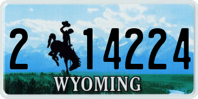 WY license plate 214224