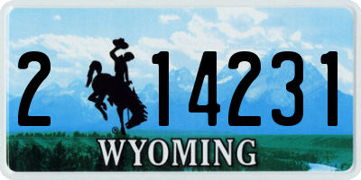 WY license plate 214231