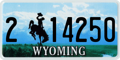 WY license plate 214250