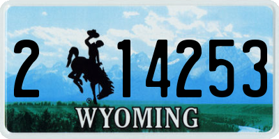 WY license plate 214253