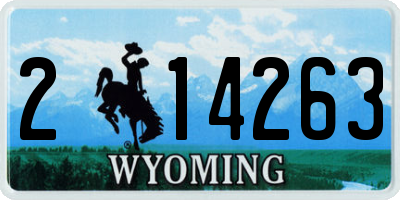 WY license plate 214263