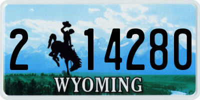 WY license plate 214280