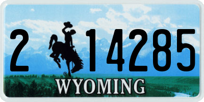 WY license plate 214285