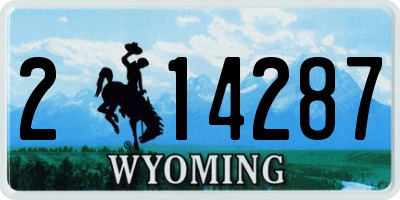 WY license plate 214287