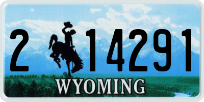 WY license plate 214291