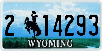 WY license plate 214293