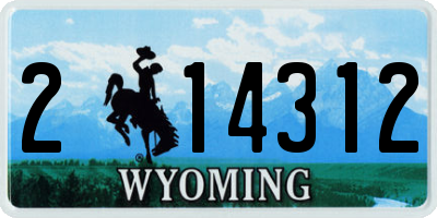 WY license plate 214312