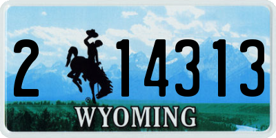 WY license plate 214313