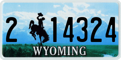 WY license plate 214324