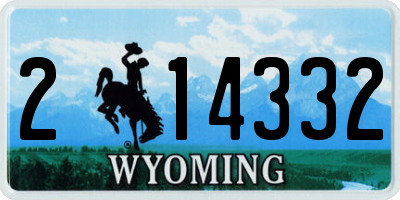 WY license plate 214332