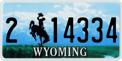 WY license plate 214334