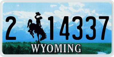 WY license plate 214337