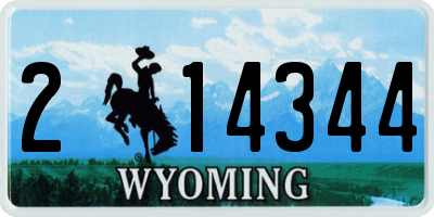 WY license plate 214344