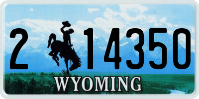 WY license plate 214350