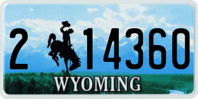 WY license plate 214360