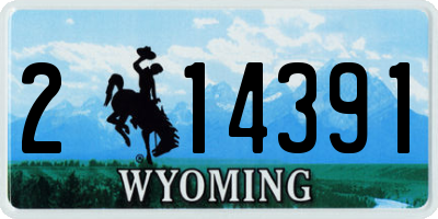 WY license plate 214391
