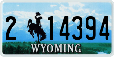 WY license plate 214394
