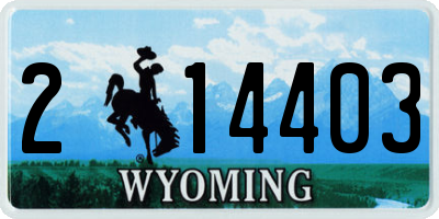 WY license plate 214403