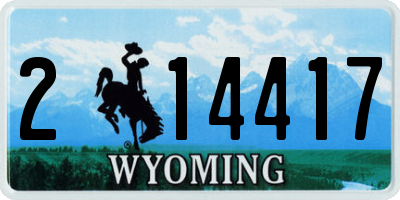WY license plate 214417