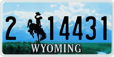 WY license plate 214431