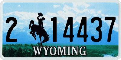 WY license plate 214437