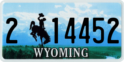 WY license plate 214452
