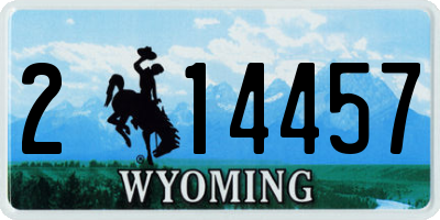 WY license plate 214457