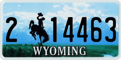 WY license plate 214463