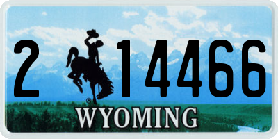 WY license plate 214466