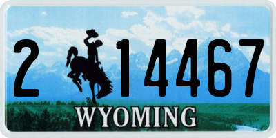 WY license plate 214467